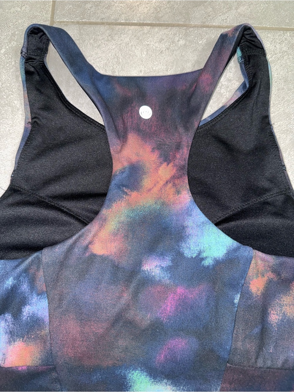 Apana Nebula Print High Neck Sports Bra - Black, Blue, Orange - Picture 4 of 7
